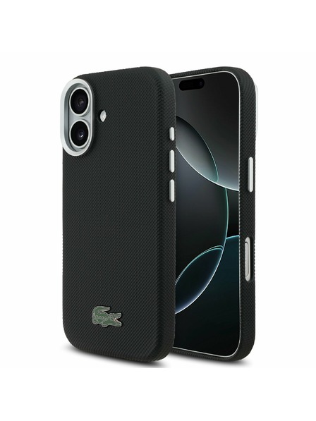 Lacoste Lacoste PVC Iconic Petit Pique Metal Logo MagSafe Zadný Kryt pre iPhone 17 Black