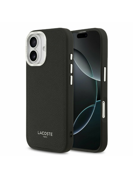 Lacoste Lacoste PU Koža Champs Elysees MagSafe Zadný Kryt pre iPhone 17 Black