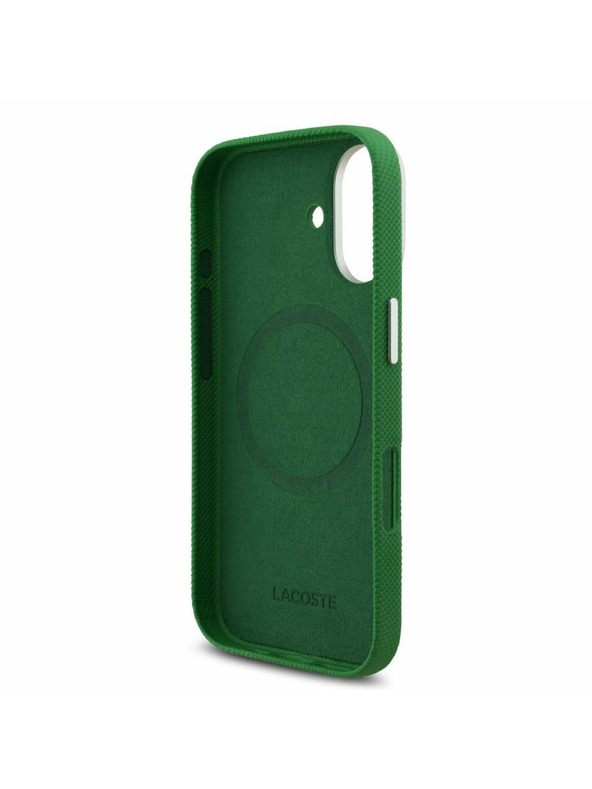 Lacoste Lacoste PVC Iconic Petit Pique Metal Logo MagSafe Zadný Kryt pre iPhone 17 Green