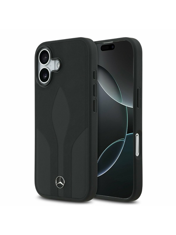 Mercedes Mercedes Kožený The Move MagSafe Zadný Kryt pre iPhone 17 Black