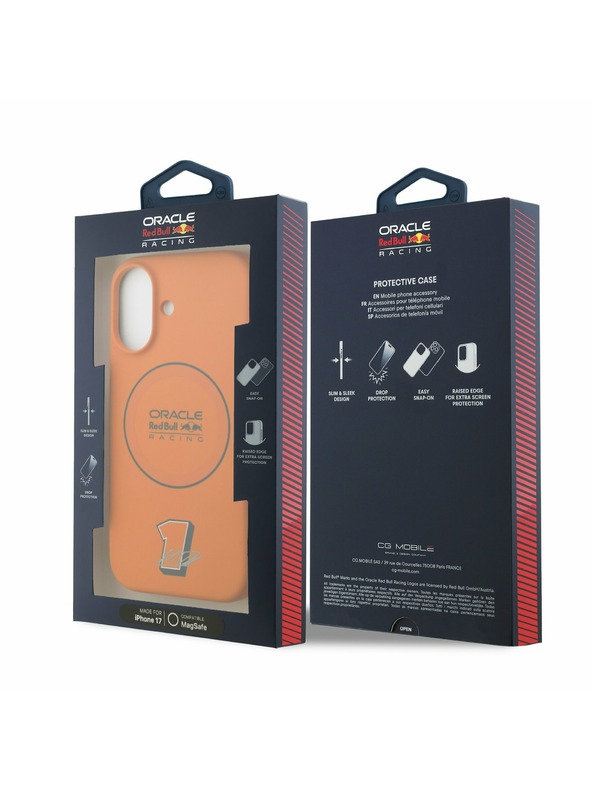 Red Bull Red Bull Silicone Blue Ring MagSafe Zadný kryt pre iPhone 17 Orange