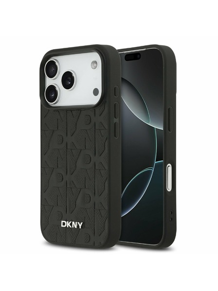 DKNY DKNY PU Leather Grid Pattern Magsafe Zadný kryt pre iPhone 17 Pro Black