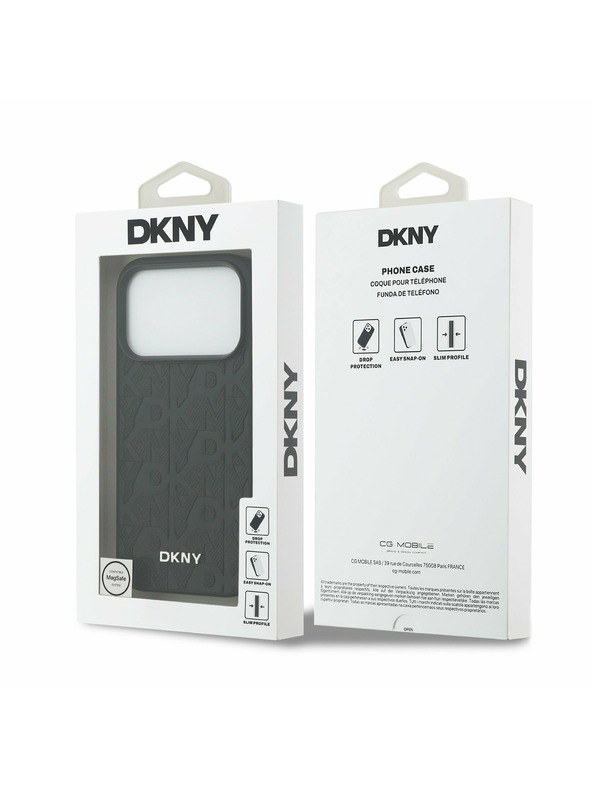 DKNY DKNY PU Leather Grid Pattern Magsafe Zadný kryt pre iPhone 17 Pro Black