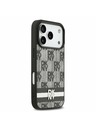 DKNY DKNY PU Leather Checkered Pattern and Stripe Zadný kryt pre iPhone 17 Pro Black