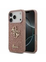 Guess Guess PU Fixed Glitter 4G Metal Logo Zadný kryt pre iPhone 17 Pro Pink
