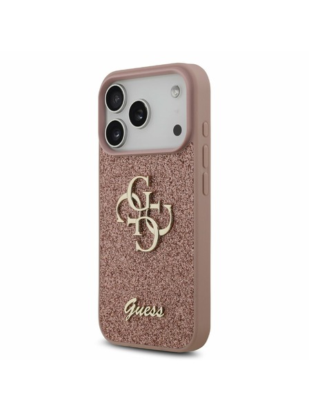 Guess Guess PU Fixed Glitter 4G Metal Logo Zadný kryt pre iPhone 17 Pro Pink