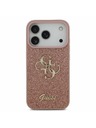 Guess Guess PU Fixed Glitter 4G Metal Logo Zadný kryt pre iPhone 17 Pro Pink