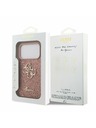 Guess Guess PU Fixed Glitter 4G Metal Logo Zadný kryt pre iPhone 17 Pro Pink