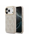 Guess Guess PU Leather 4G Gold Frame MagSafe Zadný kryt pre iPhone 17 Pro Pink