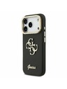 Guess Guess PU Grained 4G Logo Stand Camera Frame Zadný kryt pre iPhone 17 Pro Black