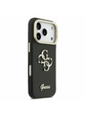 Guess Guess PU Grained 4G Logo Stand Camera Frame Zadný kryt pre iPhone 17 Pro Black