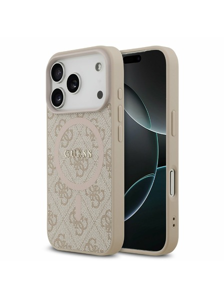 Guess Guess PU Leather 4G Colored Ring MagSafe Zadný kryt pre iPhone 17 Pro Pink