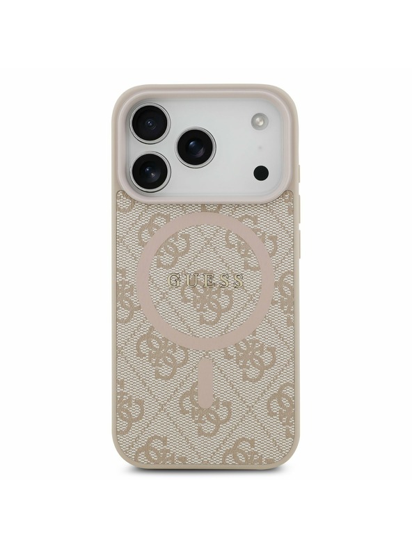 Guess Guess PU Leather 4G Colored Ring MagSafe Zadný kryt pre iPhone 17 Pro Pink