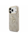 Guess Guess PU Leather 4G Metal Logo Gold Frame Zadný kryt pre iPhone 17 Pro Pink