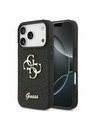 Guess Guess PU Fixed Glitter 4G Metal Logo Zadný kryt pre iPhone 17 Pro Black
