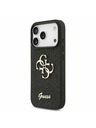 Guess Guess PU Fixed Glitter 4G Metal Logo Zadný kryt pre iPhone 17 Pro Black