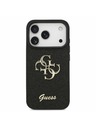 Guess Guess PU Fixed Glitter 4G Metal Logo Zadný kryt pre iPhone 17 Pro Black