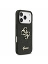Guess Guess PU Fixed Glitter 4G Metal Logo Zadný kryt pre iPhone 17 Pro Black