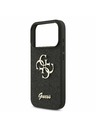 Guess Guess PU Fixed Glitter 4G Metal Logo Zadný kryt pre iPhone 17 Pro Black