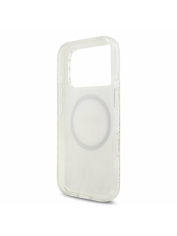 Guess Guess IML Flowers Allover Strap MagSafe Zadný kryt pre iPhone 17 Pro White
