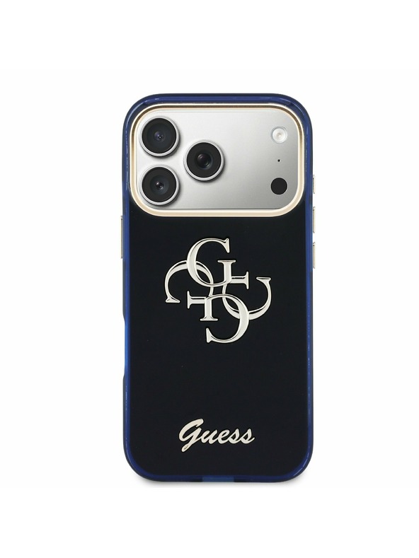 Guess Guess IML 4G Script Metal Logo Zadný kryt pre iPhone 17 Pro Blue