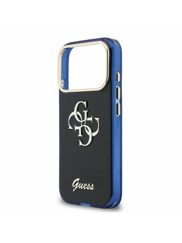 Guess Guess IML 4G Script Metal Logo Zadný kryt pre iPhone 17 Pro Blue