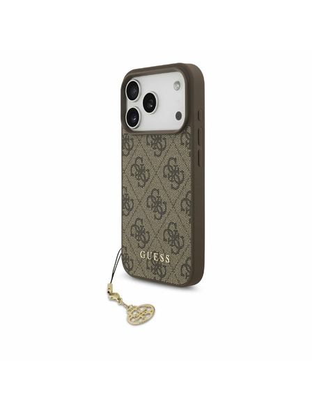 Guess Guess 4G Charm MagSafe Zadný kryt pre iPhone 17 Pro Tone on Tone Brown