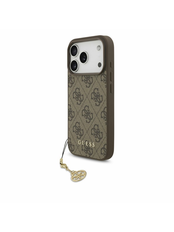 Guess Guess 4G Charm MagSafe Zadný kryt pre iPhone 17 Pro Tone on Tone Brown