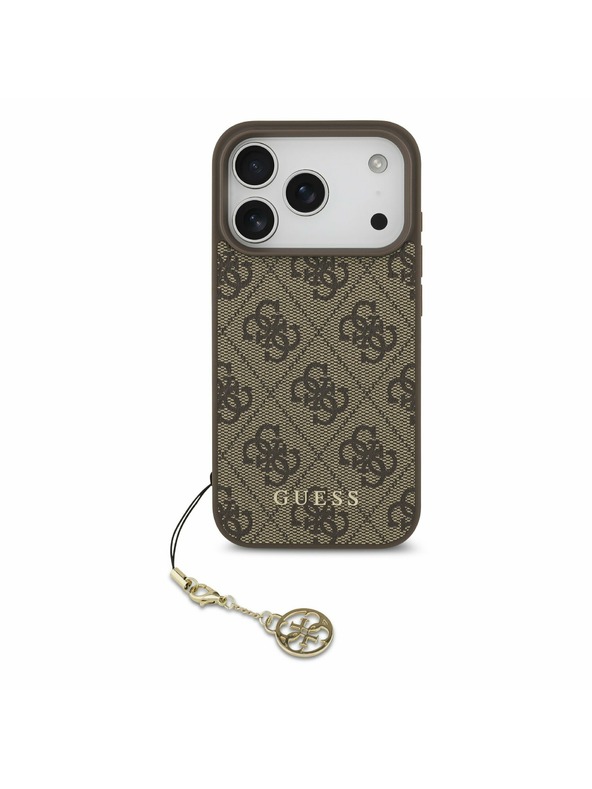 Guess Guess 4G Charm MagSafe Zadný kryt pre iPhone 17 Pro Tone on Tone Brown