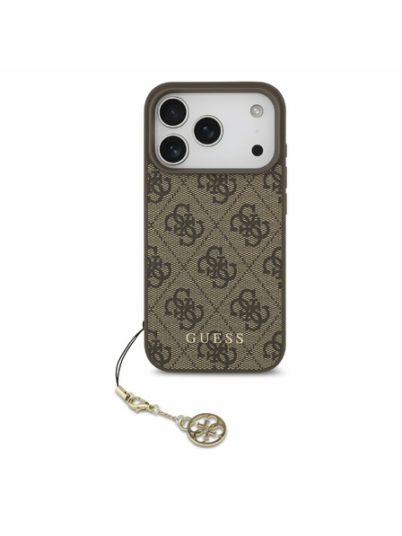 Guess Guess 4G Charm MagSafe Zadný kryt pre iPhone 17 Pro Tone on Tone Brown