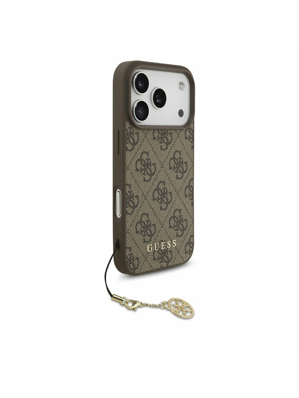 Guess Guess 4G Charm MagSafe Zadný kryt pre iPhone 17 Pro Tone on Tone Brown