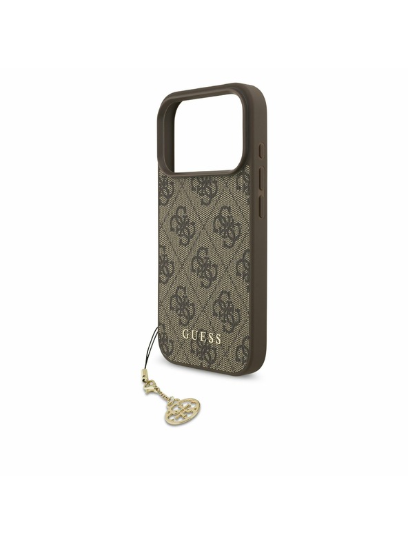 Guess Guess 4G Charm MagSafe Zadný kryt pre iPhone 17 Pro Tone on Tone Brown
