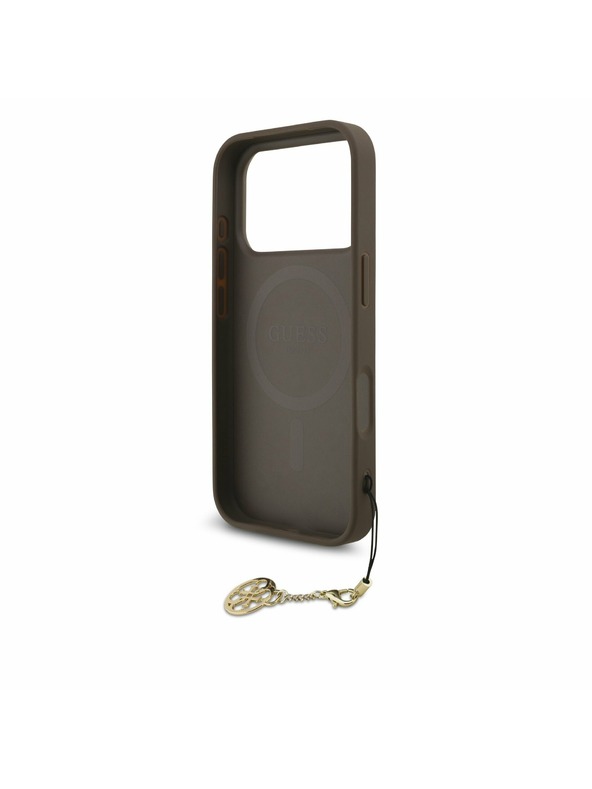 Guess Guess 4G Charm MagSafe Zadný kryt pre iPhone 17 Pro Tone on Tone Brown