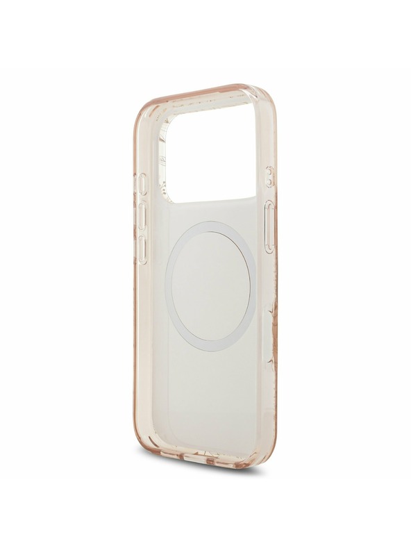 Guess Guess IML Flowers Allover Strap MagSafe Zadný kryt pre iPhone 17 Pro Pink