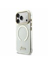 Guess Guess IML Glitter Script Strap MagSafe Zadný kryt pre iPhone 17 Pro Transparent