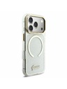 Guess Guess IML Glitter Script Strap MagSafe Zadný kryt pre iPhone 17 Pro Transparent
