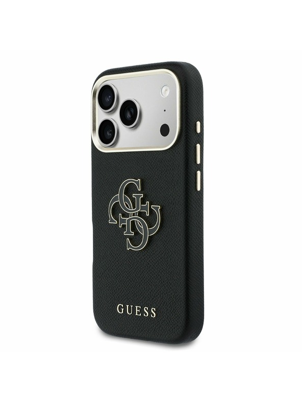 Guess Guess PU Resin Logo Zadný kryt pre iPhone 17 Pro Black