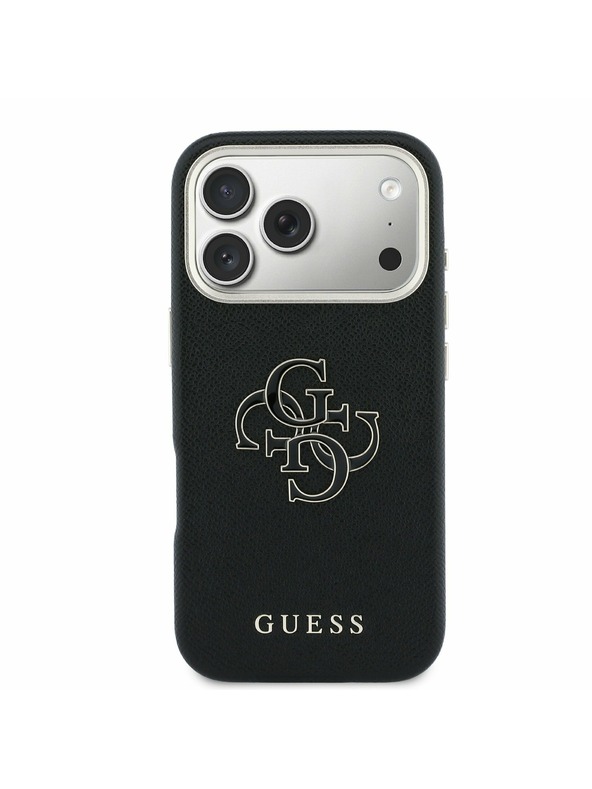 Guess Guess PU Resin Logo Zadný kryt pre iPhone 17 Pro Black