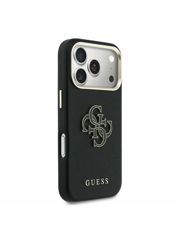 Guess Guess PU Resin Logo Zadný kryt pre iPhone 17 Pro Black