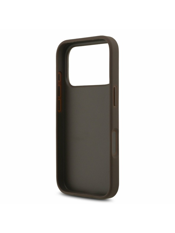 Guess Guess PU 4G Metal Logo Strap Zadný kryt pre iPhone 17 Pro Brown