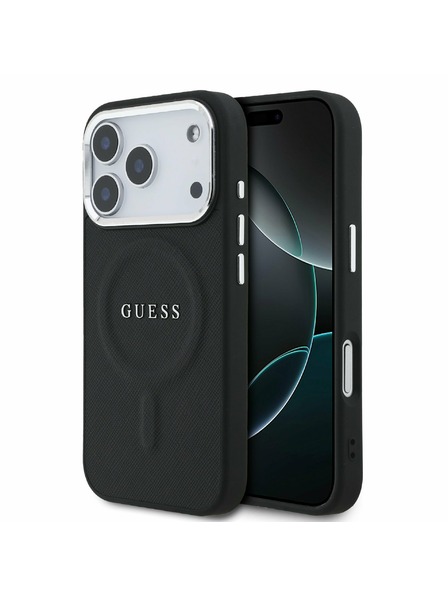 Guess Guess PU Saffiano MagSafe Zadný kryt pre iPhone 17 Pro Black