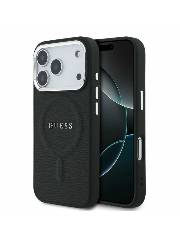 Guess Guess PU Saffiano MagSafe Zadný kryt pre iPhone 17 Pro Black