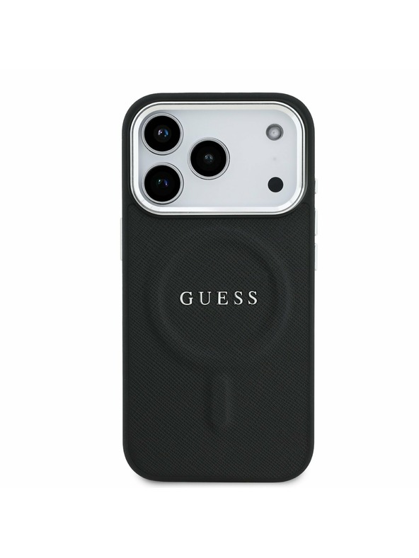 Guess Guess PU Saffiano MagSafe Zadný kryt pre iPhone 17 Pro Black