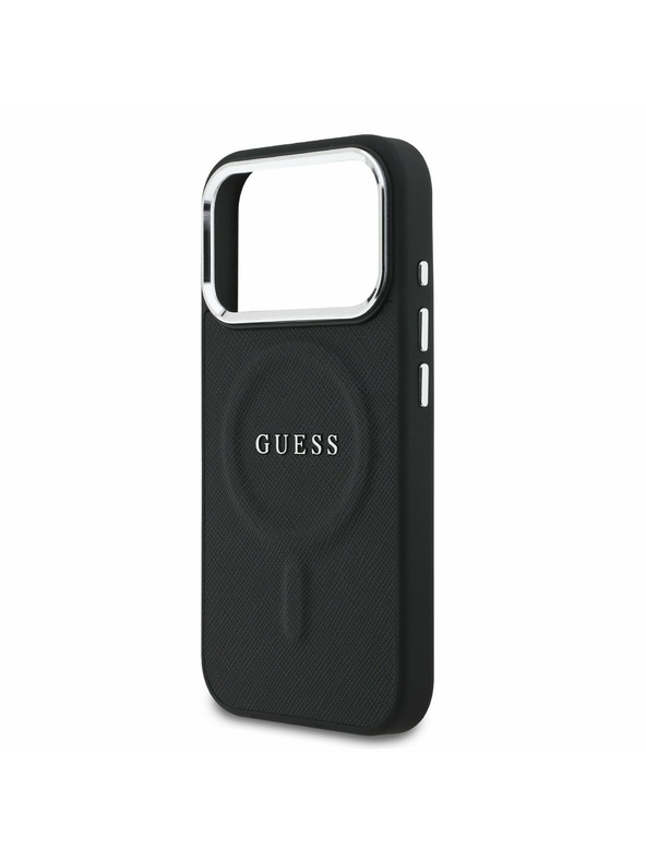 Guess Guess PU Saffiano MagSafe Zadný kryt pre iPhone 17 Pro Black