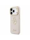 Guess Guess PU Grained 4G Logo Stand Camera Frame Zadný kryt pre iPhone 17 Pro Pink