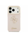 Guess Guess PU Grained 4G Logo Stand Camera Frame Zadný kryt pre iPhone 17 Pro Pink