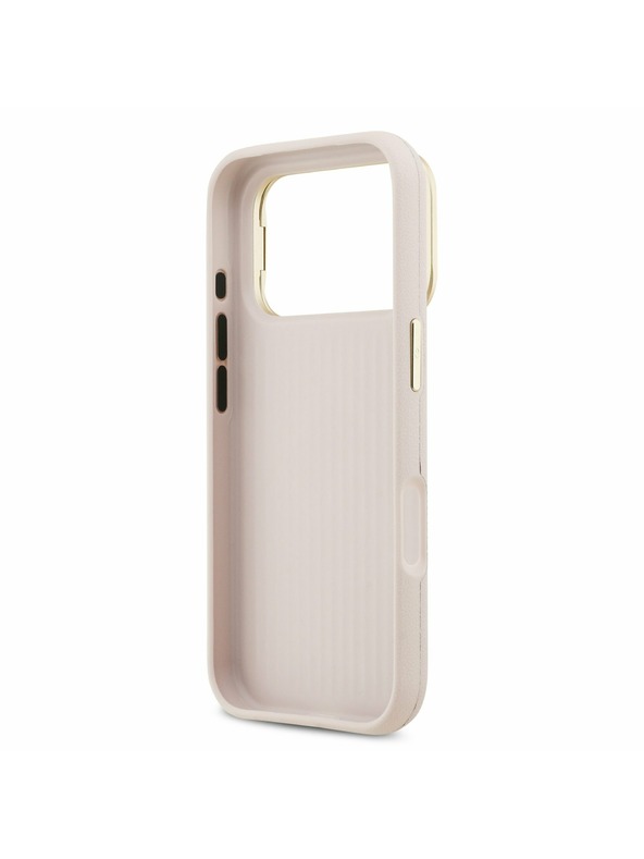 Guess Guess PU Grained 4G Logo Stand Camera Frame Zadný kryt pre iPhone 17 Pro Pink