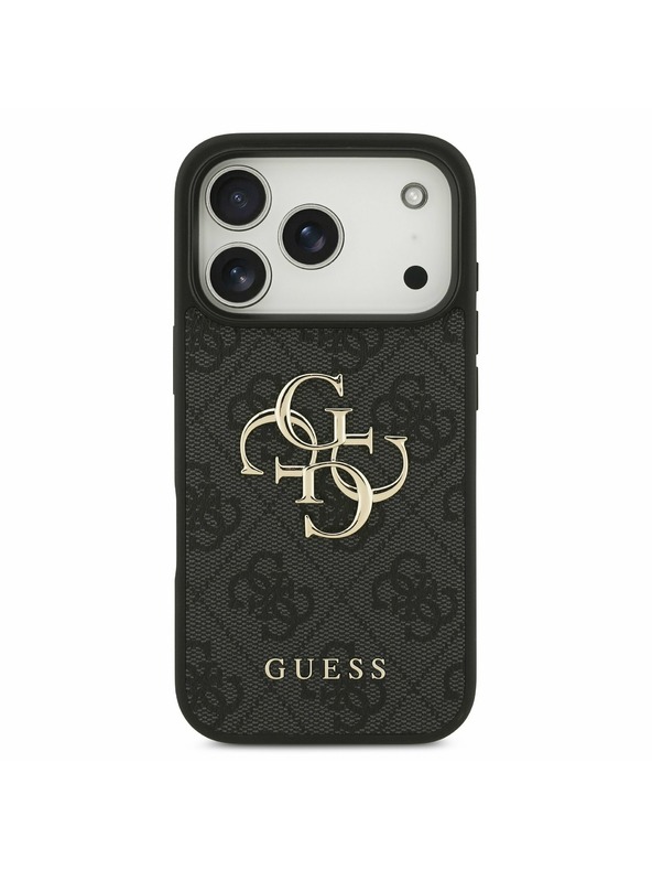 Guess Guess PU 4G Metal Logo Zadný kryt pre iPhone 17 Pro Grey