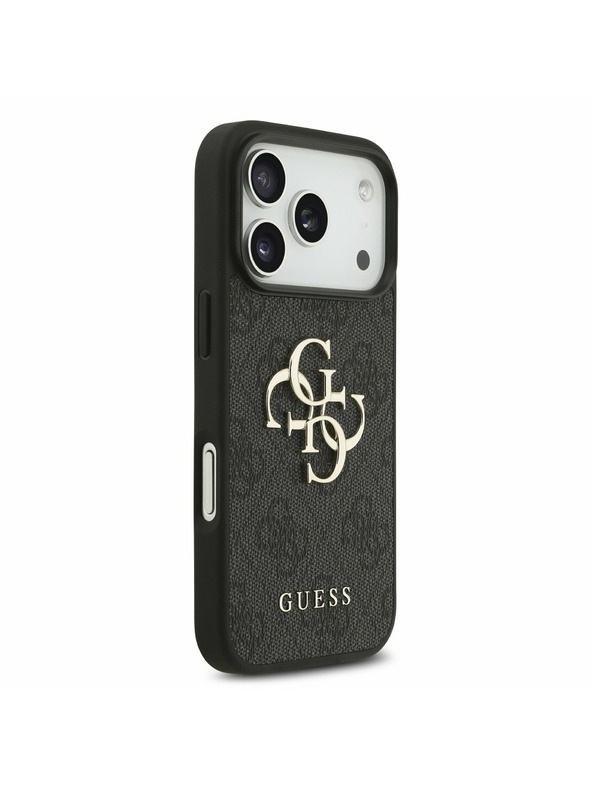 Guess Guess PU 4G Metal Logo Zadný kryt pre iPhone 17 Pro Grey