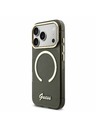 Guess Guess IML Glitter Script Strap MagSafe Zadný kryt pre iPhone 17 Pro Black